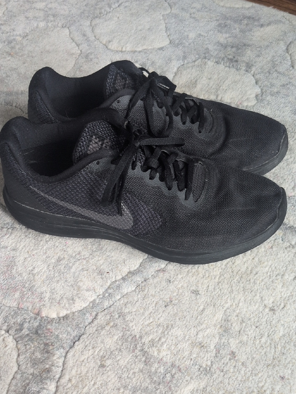 Nike Revolution 3 Men's All Black Mesh Running Shoes